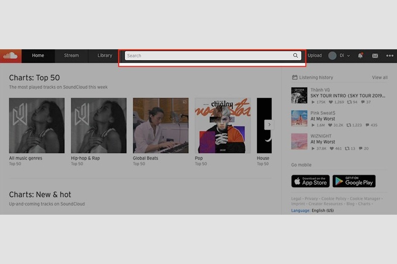 Truy cập SoundCloud > Nhập tên bài hát bạn muốn tải Truy cập SoundCloud > Nhập tên bài hát bạn muốn tải